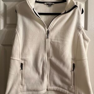 Port Authority Women’s White Fleece Vest Size L